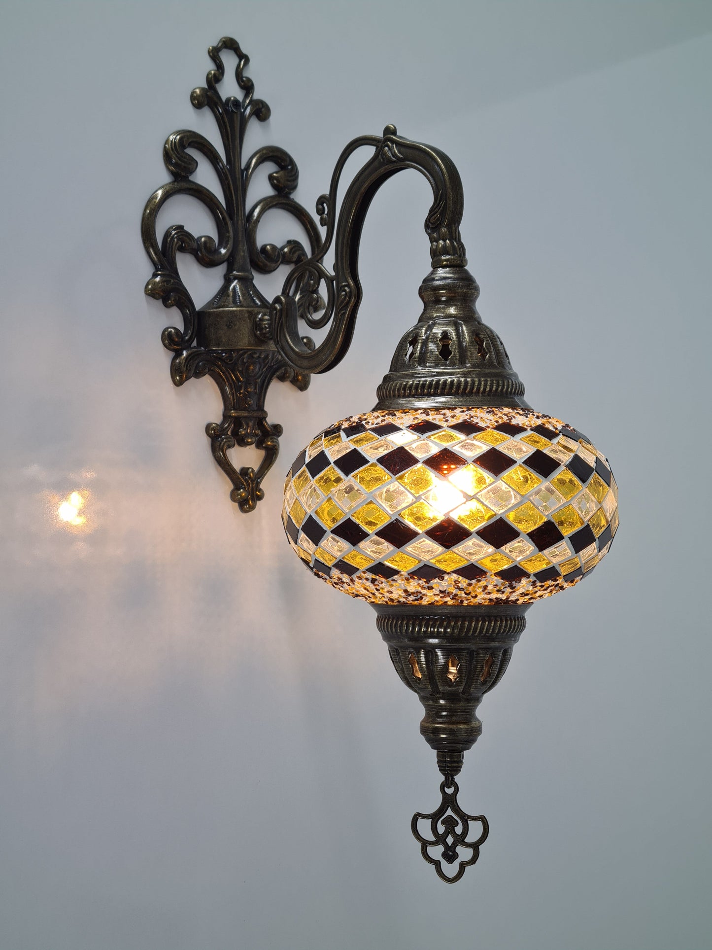 Wall Lamp Scone Base Mosaic Turkish Lamp - Medium Glass