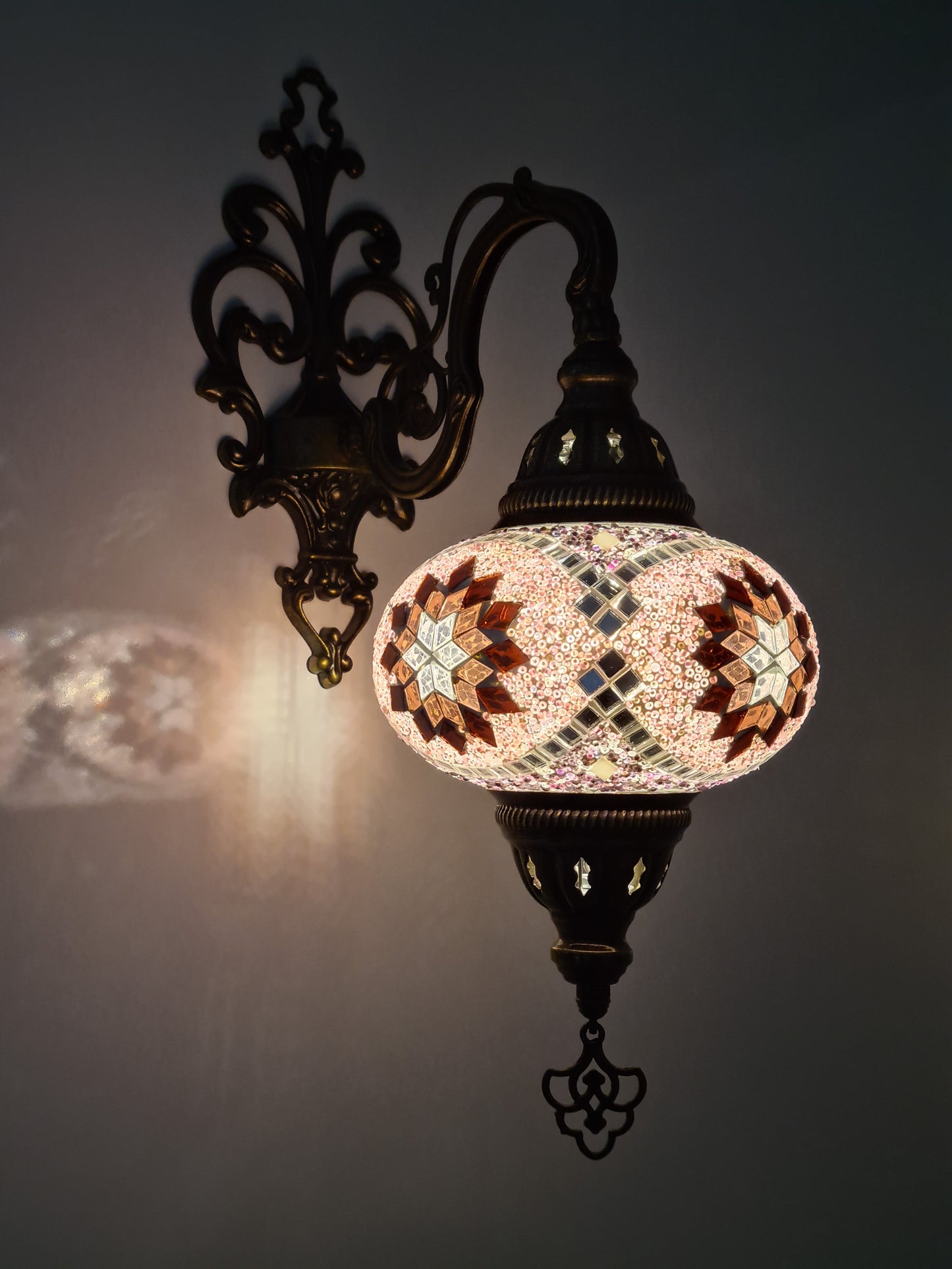 Wall Lamp Scone Base Mosaic Turkish Lamp - Medium Glass