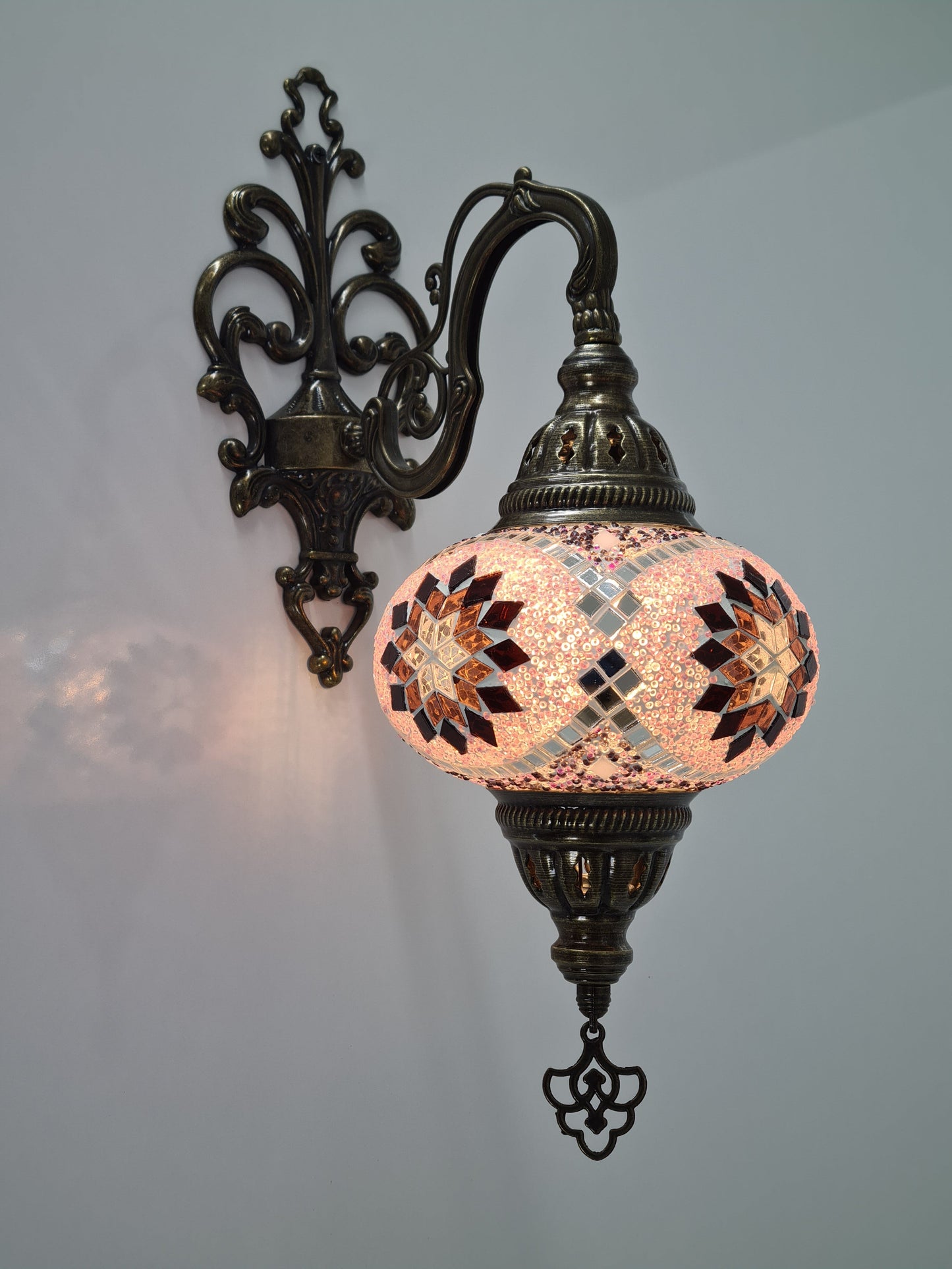 Wall Lamp Scone Base Mosaic Turkish Lamp - Medium Glass