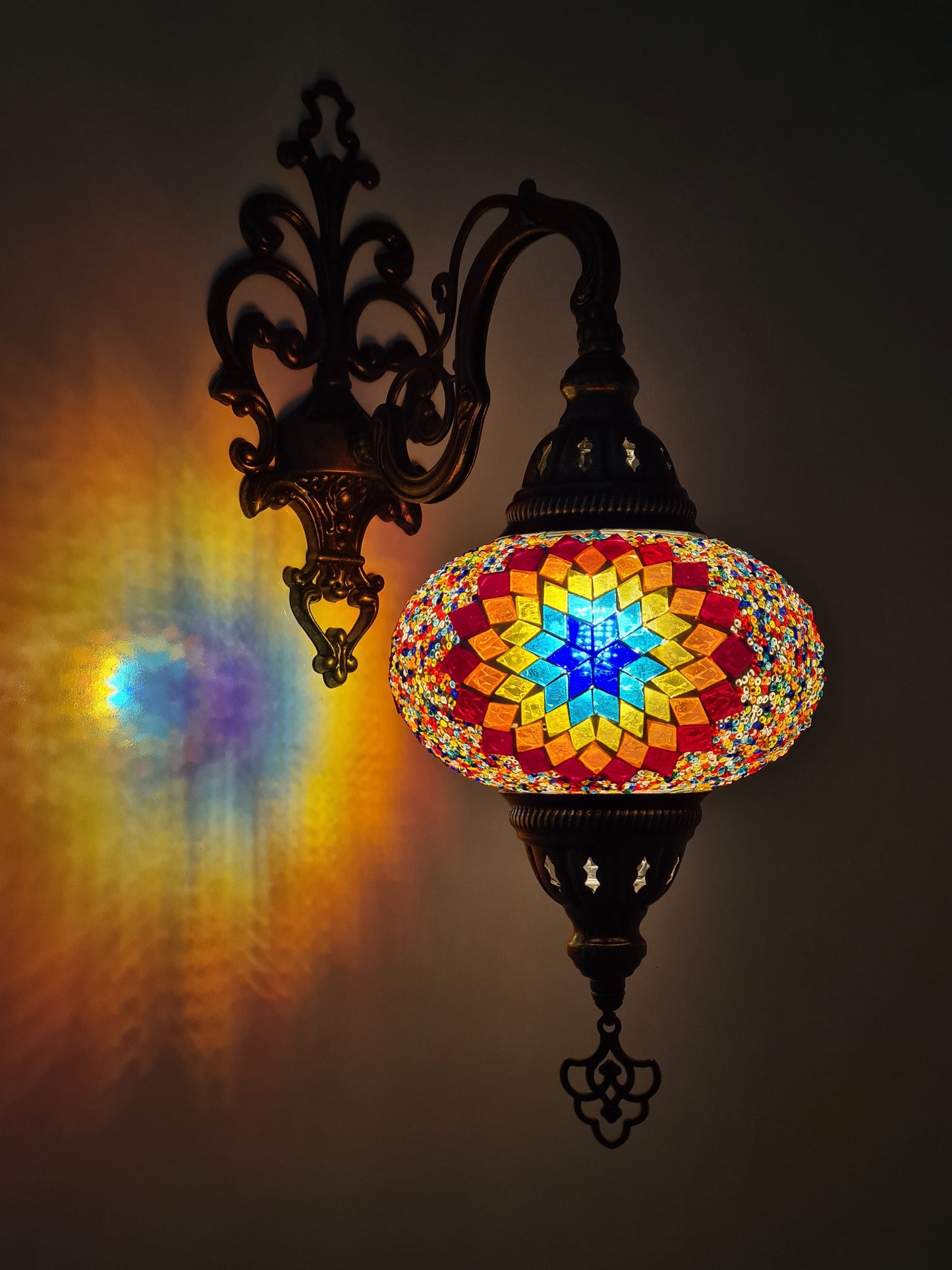 Wall Lamp Scone Base Mosaic Turkish Lamp - Medium Glass