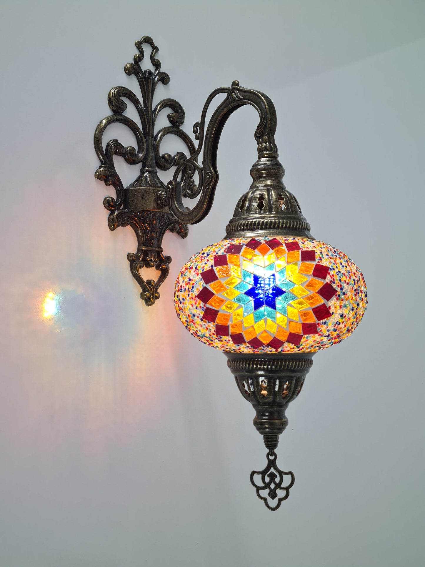 Wall Lamp Scone Base Mosaic Turkish Lamp - Medium Glass