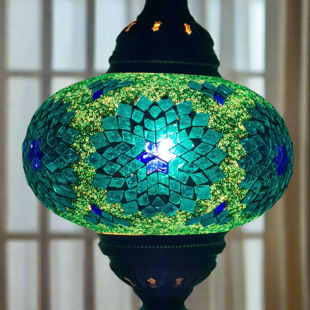 Table Mosaic Turkish Lamp - Large Glass