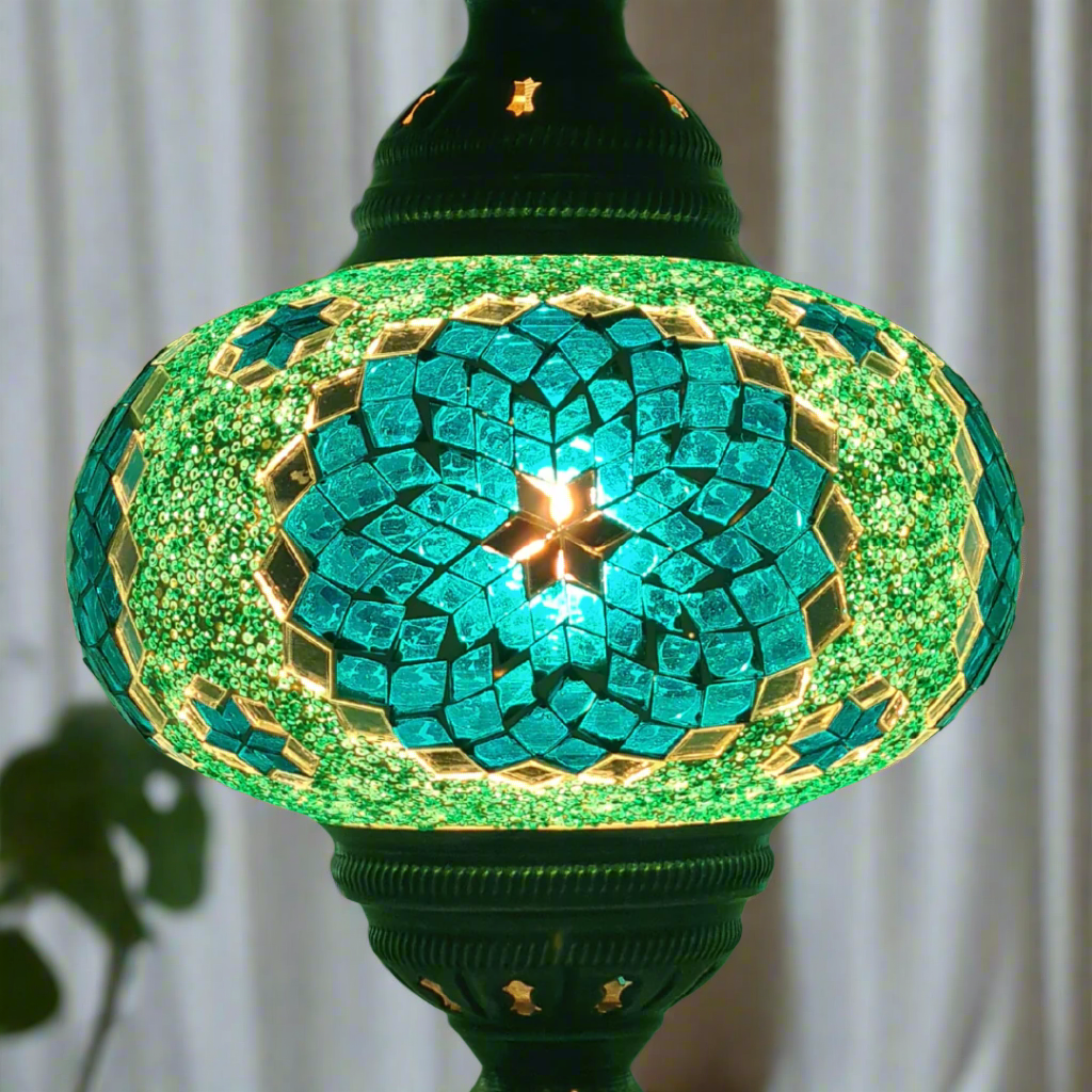 Table Mosaic Turkish Lamp - Large Glass