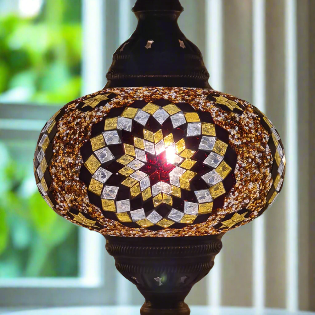 Table Mosaic Turkish Lamp - Large Glass