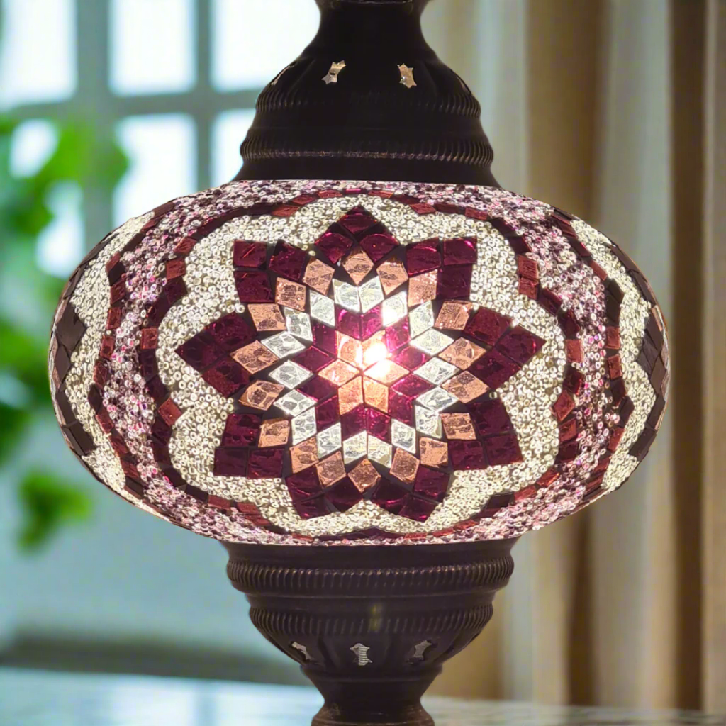 Table Mosaic Turkish Lamp - Large Glass