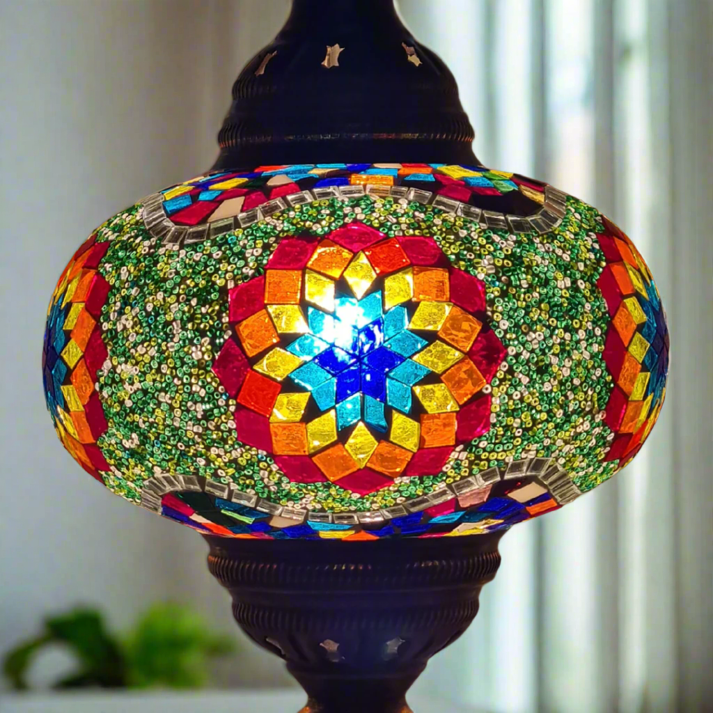 Table Mosaic Turkish Lamp - Large Glass