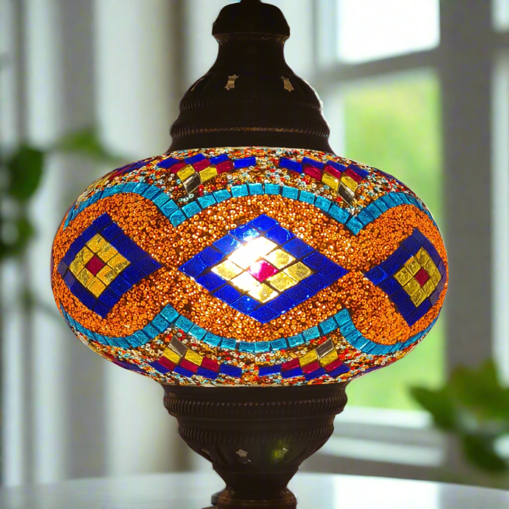 Table Mosaic Turkish Lamp - Large Glass