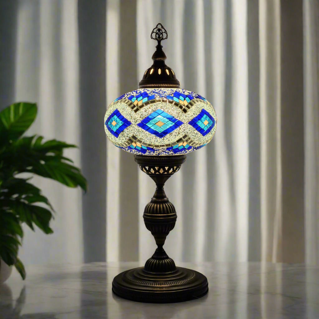 Table Mosaic Turkish Lamp - Large Glass