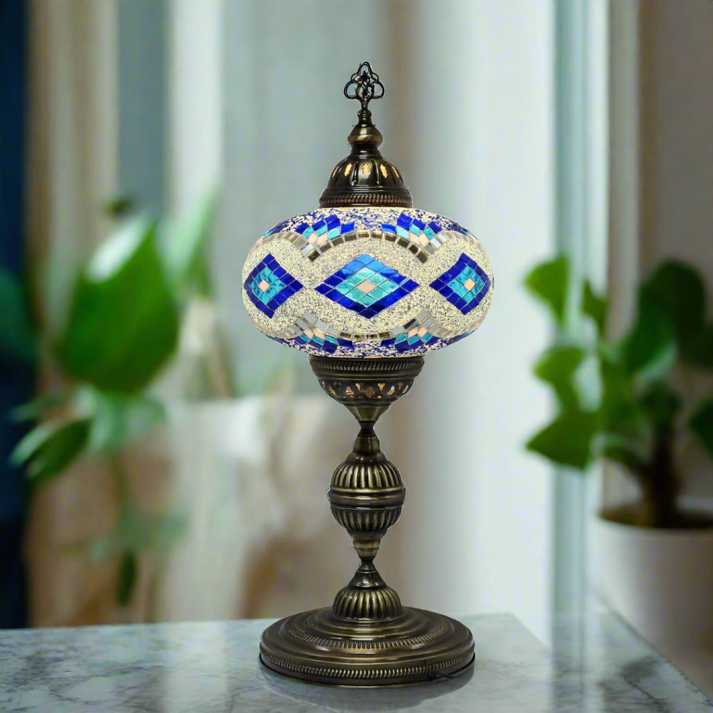 Table Mosaic Turkish Lamp - Large Glass