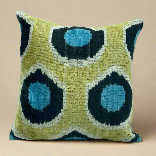 IKAT Cotton Back Pillow Cover 40x40 CM -Light Green