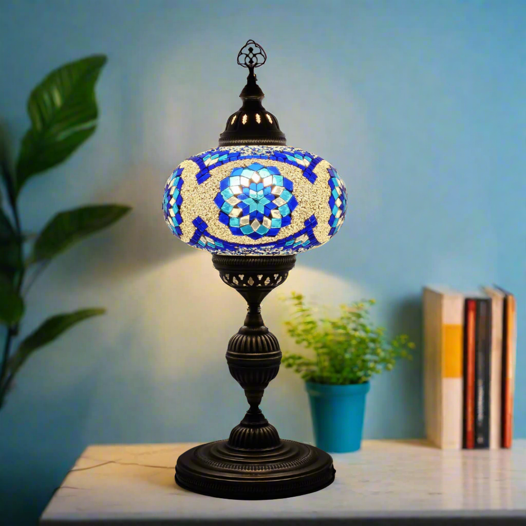 Table Mosaic Turkish Lamp - Large Glass