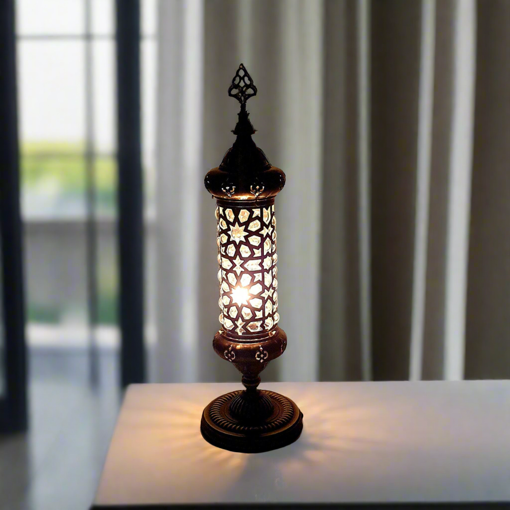 Andalusian Metal & Blown Glass Table Lamp - Candle