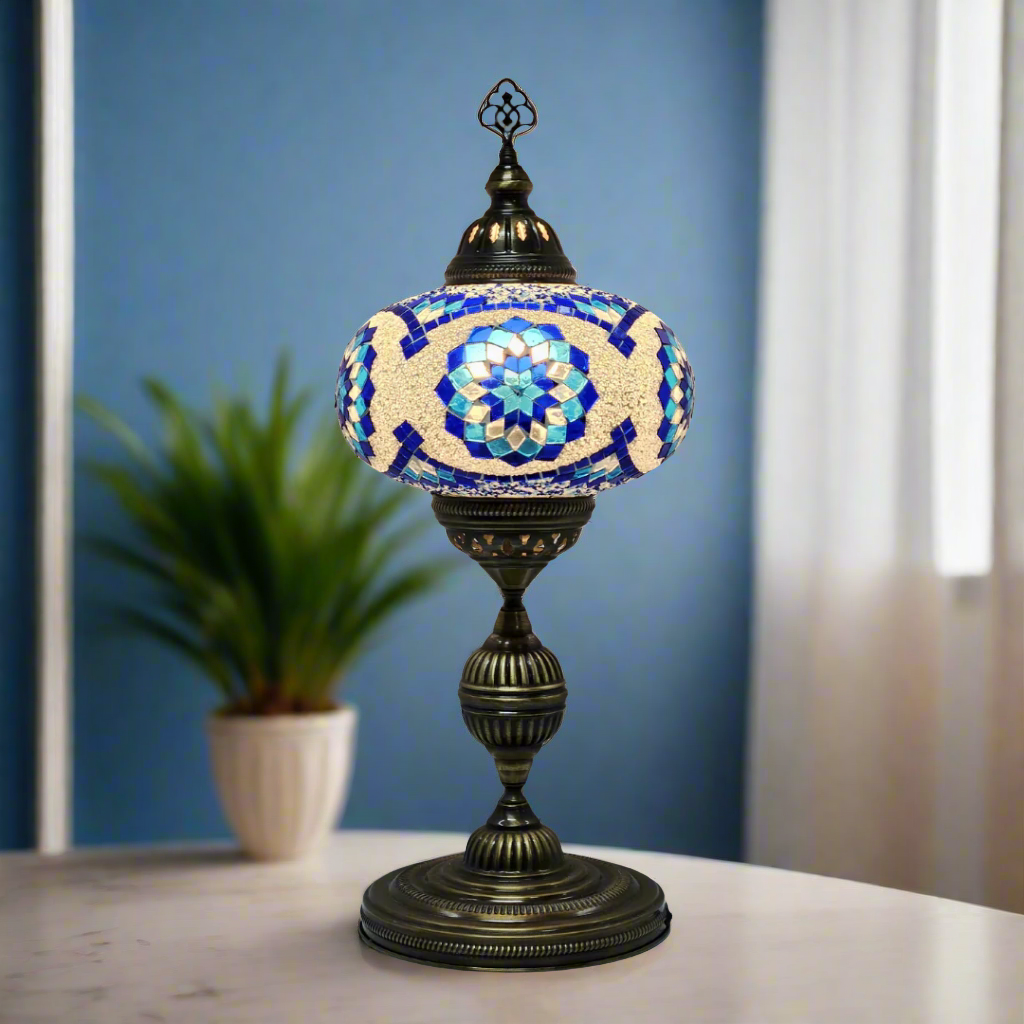 Table Mosaic Turkish Lamp - Large Glass