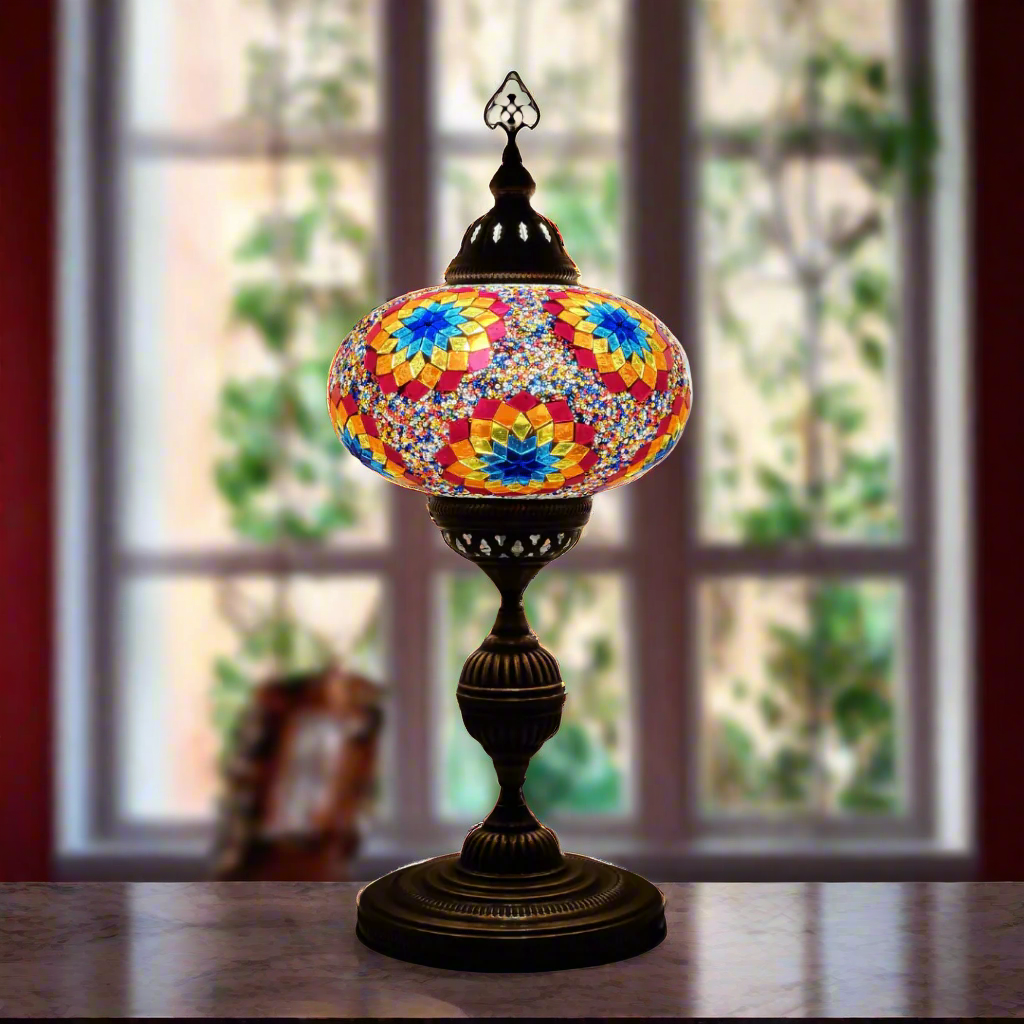 Table Mosaic Turkish Lamp - Large Glass