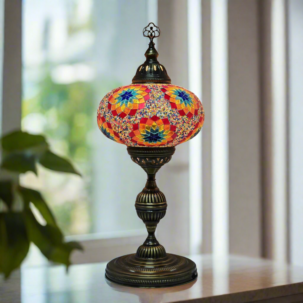 Table Mosaic Turkish Lamp - Large Glass