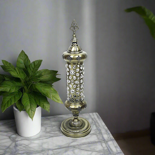 Andalusian Metal & Blown Glass Table Lamp - Candle