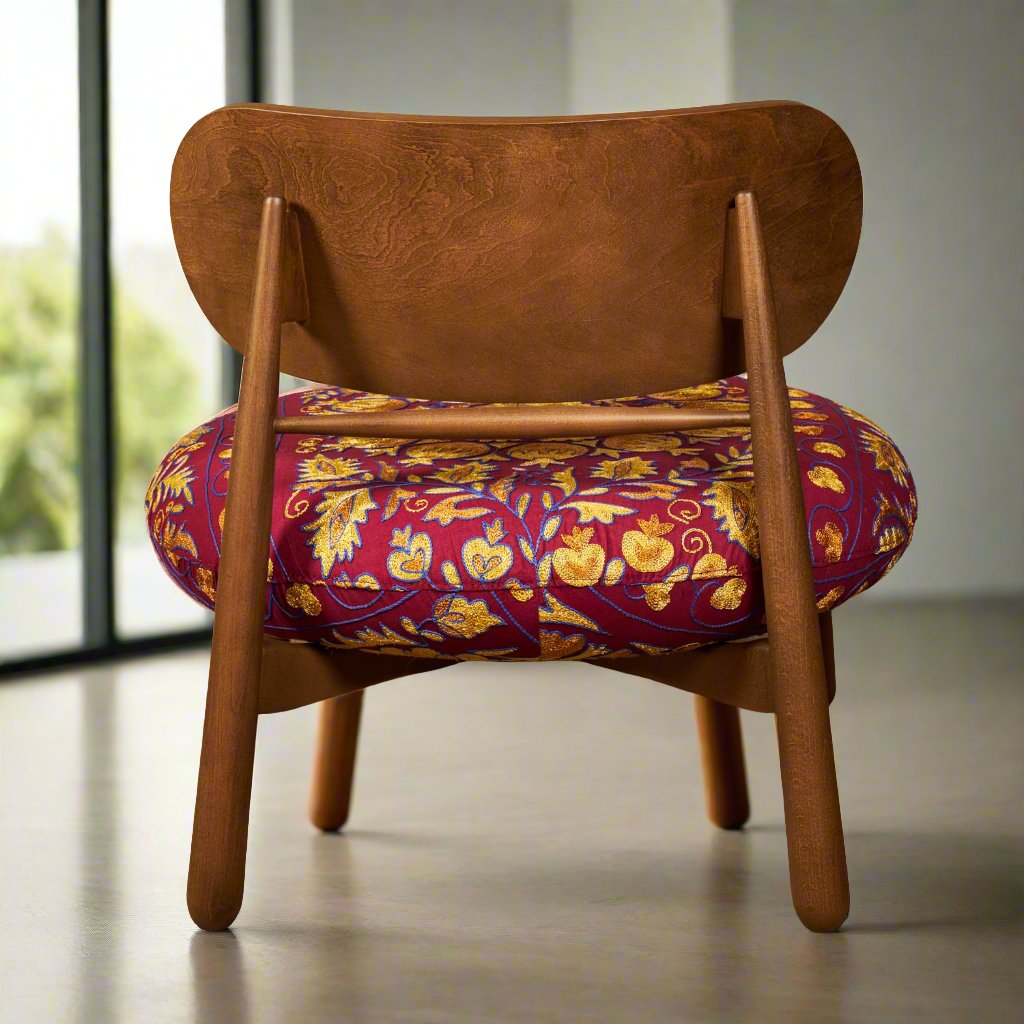 Lagoon Lougne Chair - Suzani Wine Mustard - LUMINA ELIGMA HOME