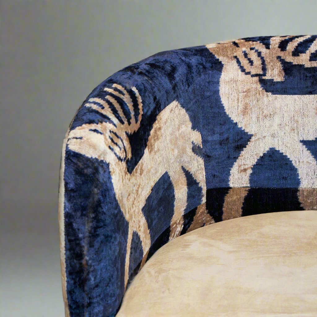 Cascade Lounge Chair with Ottoman - IKAT Deer