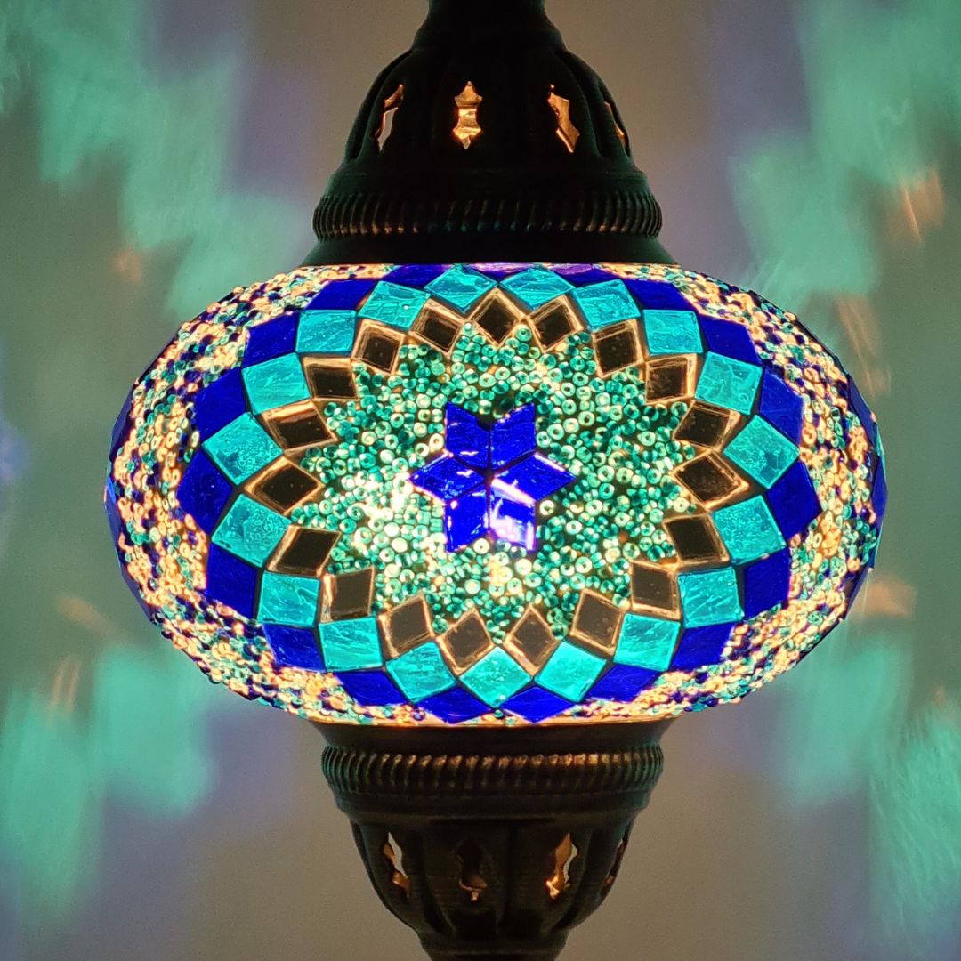 Wall Lamp Scone Base Mosaic Turkish Lamp - Medium Glass