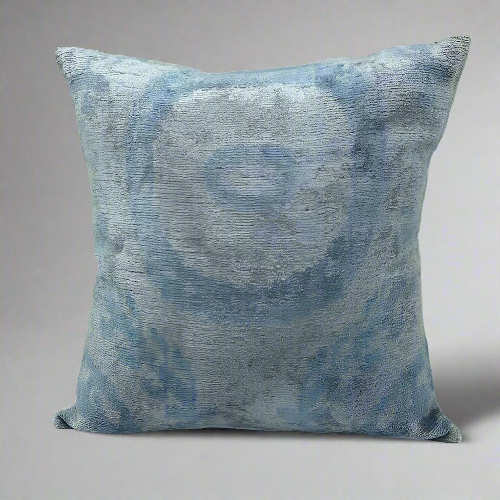 IKAT Cotton Back Pillow Cover 40x40 CM - Faded Teal