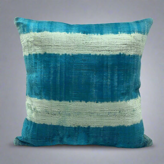 IKAT Cotton Back Pillow Cover 40x40 CM - Blue Lines