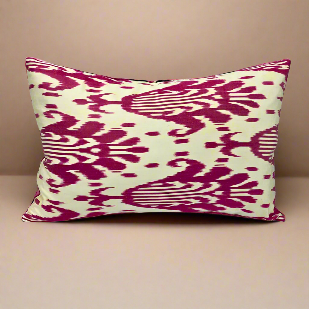 IKAT Silk Back Cushion Cover (60*40) CM - Red UFO