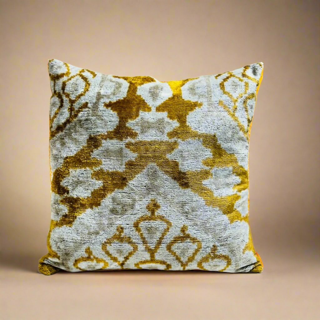 IKAT Cotton Back Cushion Cover 40x40 CM - Honey Amber