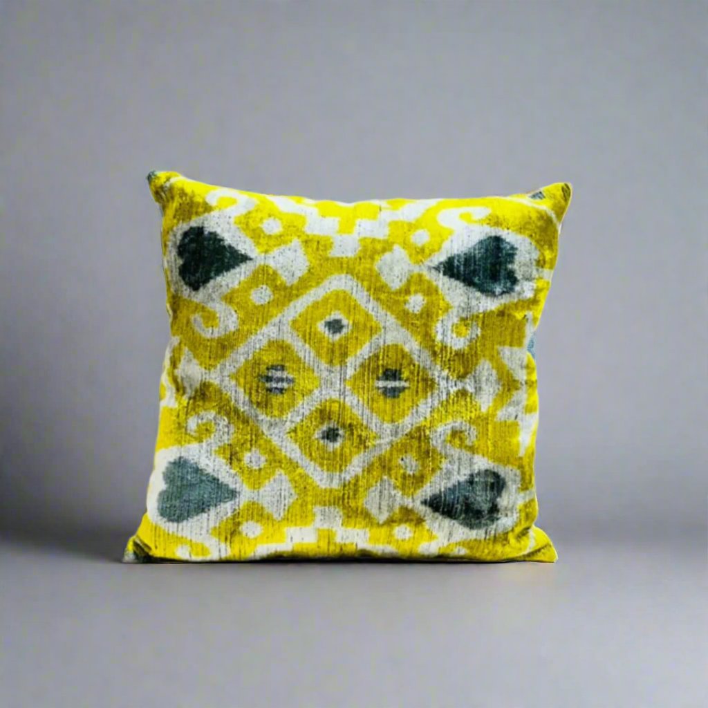 IKAT CUSHION COVER YELLOW