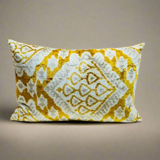 IKAT Cotton Back Cushion 60x40 CM - Honey Amber