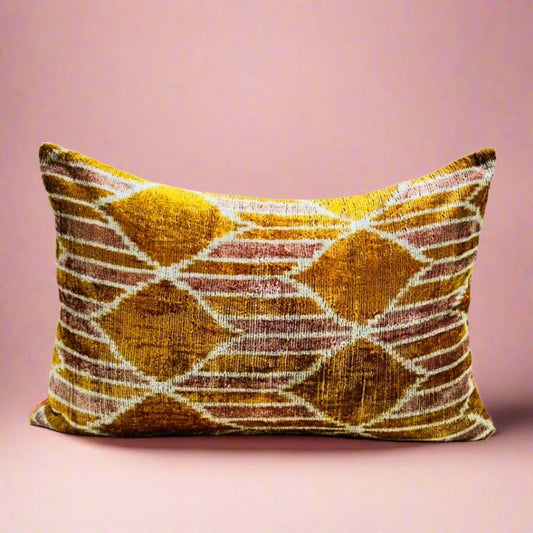 IKAT Cotton Back Cushion 60x40 CM - Honey Light Pink