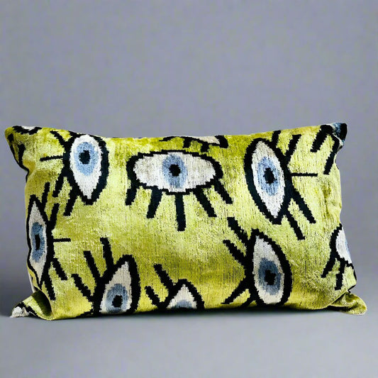 IKAT Cotton Back Cushion 60x40 CM - Nazar Eyes