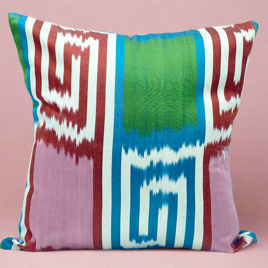 colorful silk cushion ikat cushion pillow cover