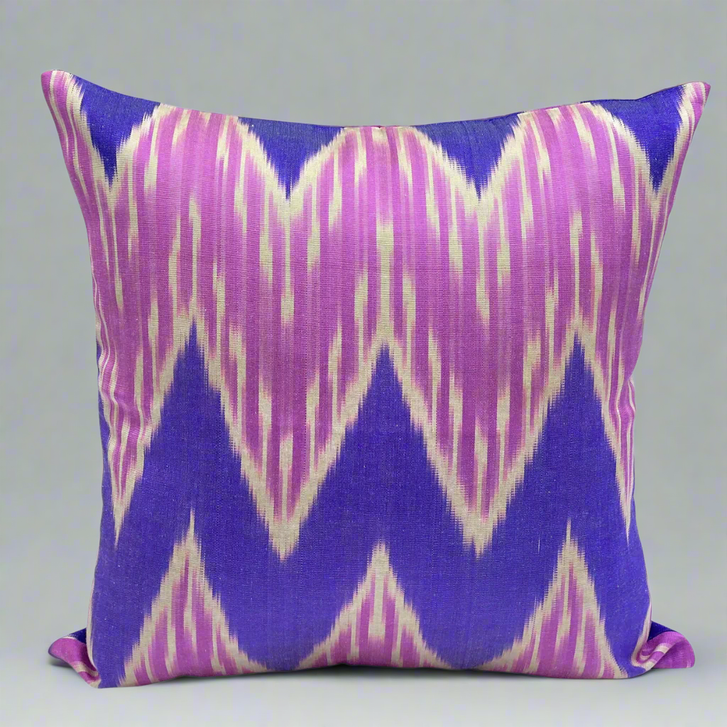 silk cushion cover ikat silk mulberry silk pillow accent pillow