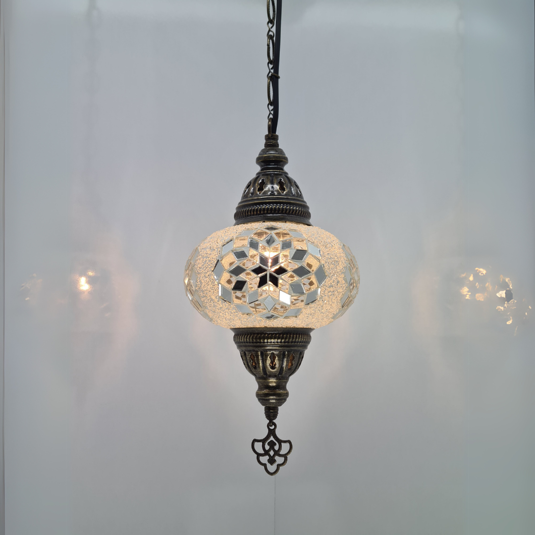 Medium Ceiling Lamp - Hanging Mosaic Turkish Lamp