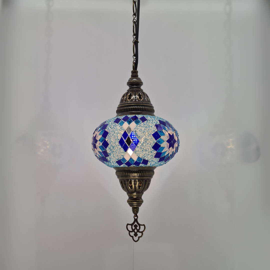 Medium Ceiling Lamp - Hanging Mosaic Turkish Lamp