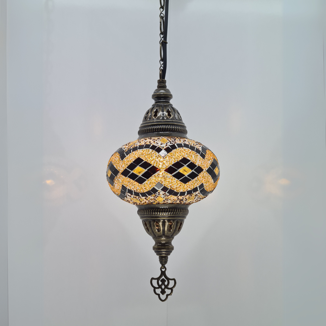 Medium Ceiling Lamp - Hanging Mosaic Turkish Lamp