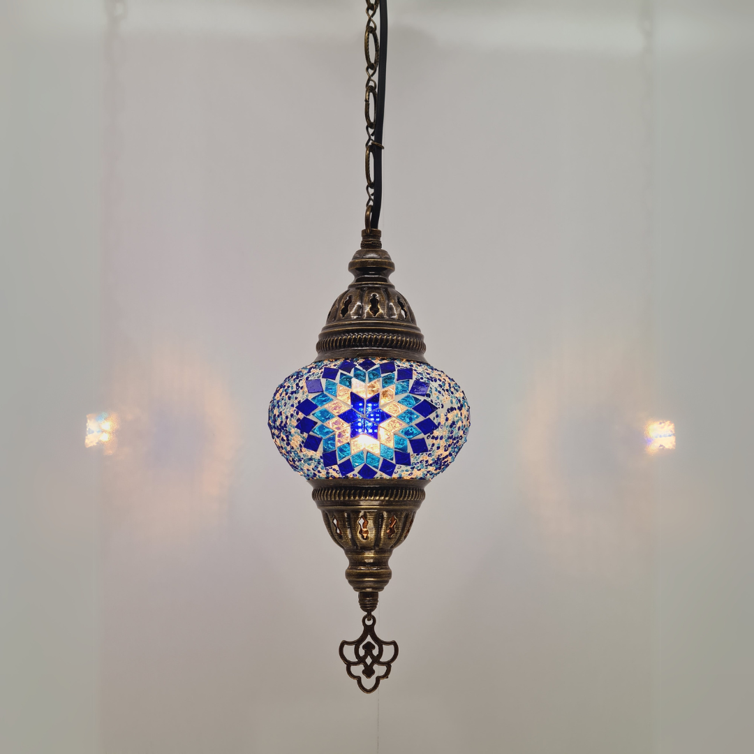 Small Ceiling Lamp - Hanging Mosaic Turkish Lamp