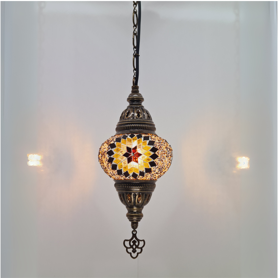 Small Ceiling Lamp - Hanging Mosaic Turkish Lamp