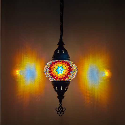 Small Ceiling Lamp - Hanging Mosaic Turkish Lamp