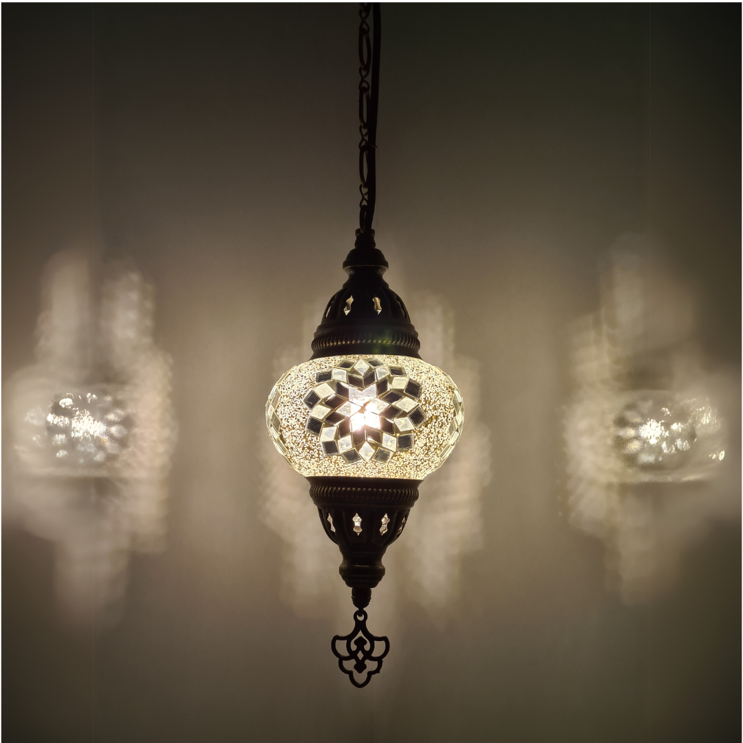 Small Ceiling Lamp - Hanging Mosaic Turkish Lamp