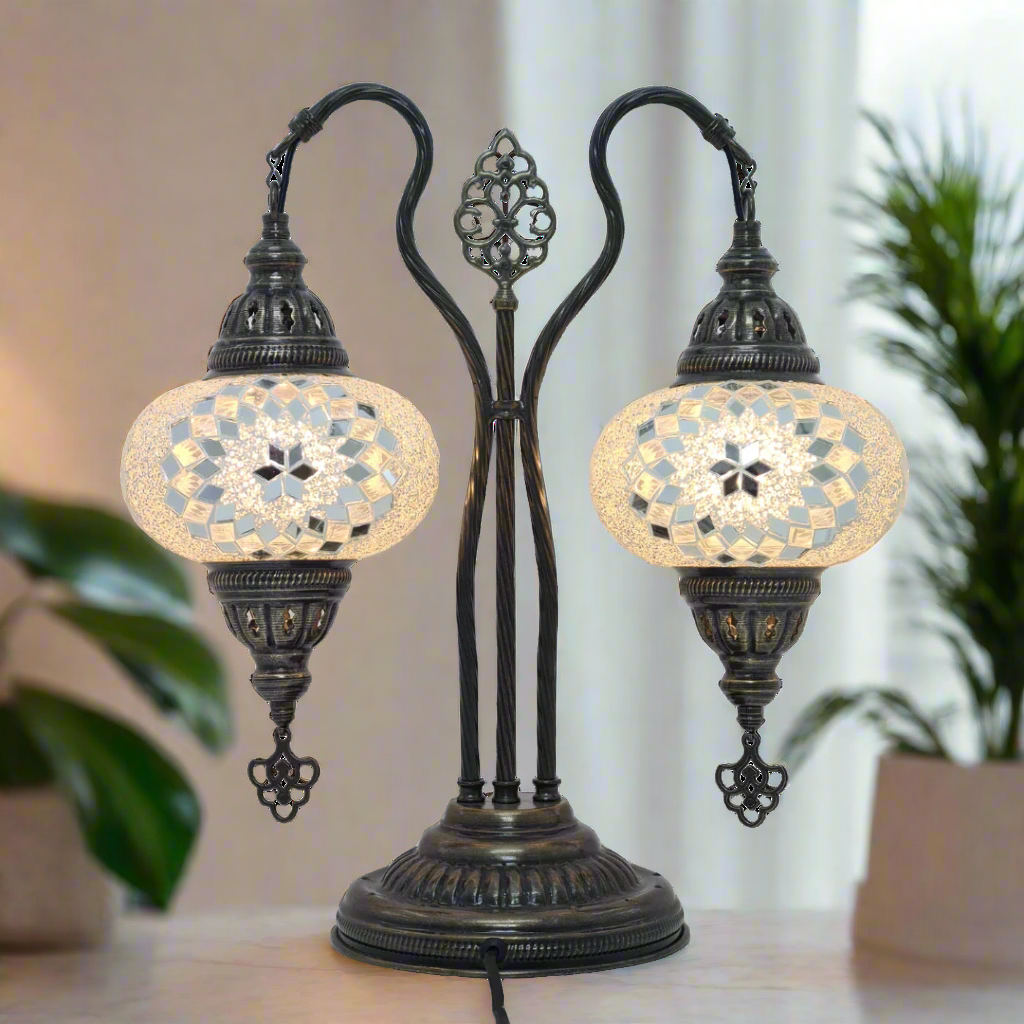 Table Lamp Mosaic Double Bend - Medium Glass