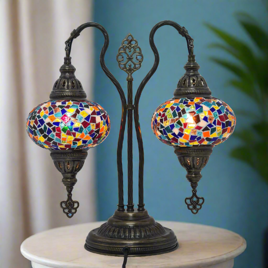 Table Lamp Mosaic Double Bend - Medium Glass