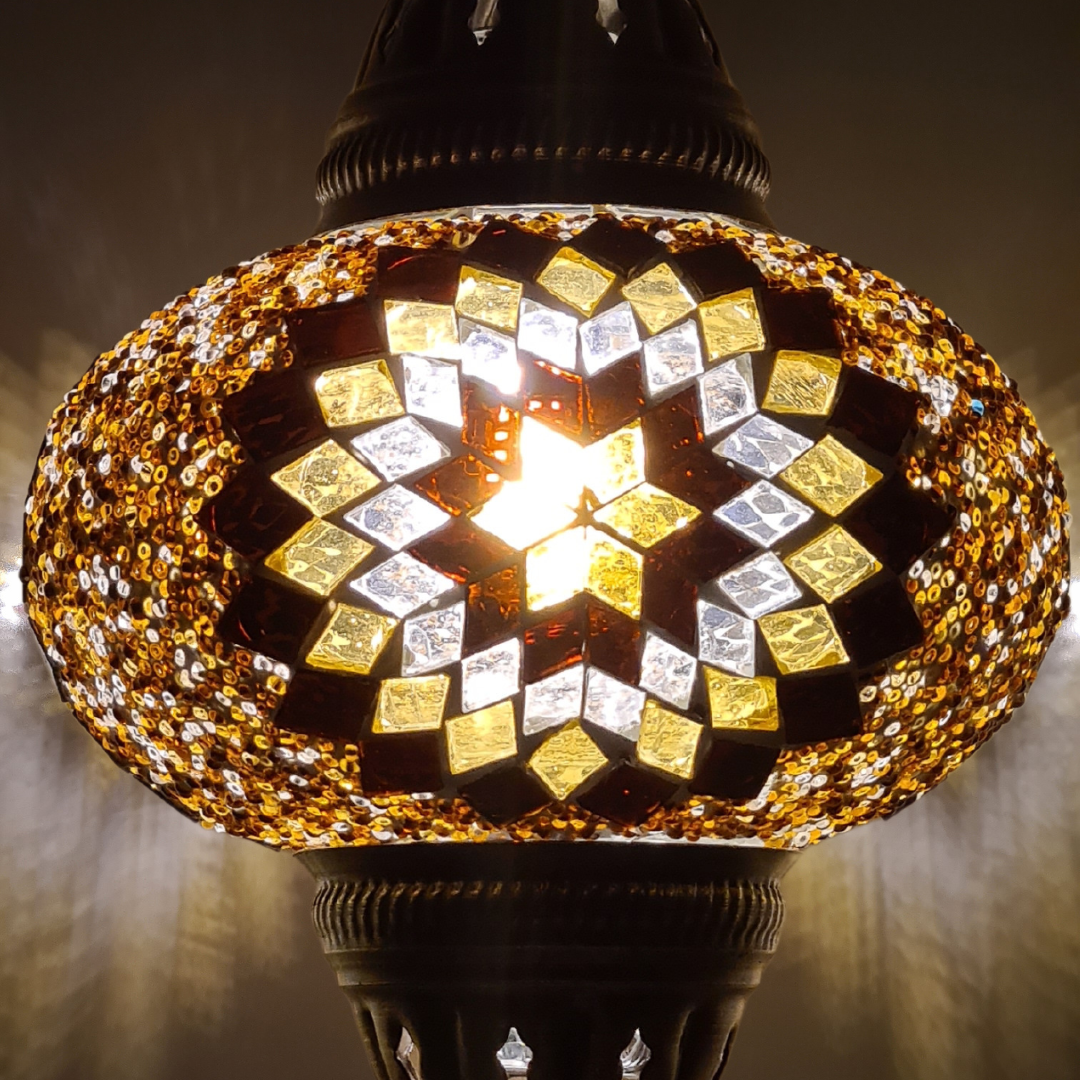 Wall Lamp Scone Base Mosaic Turkish Lamp - Medium Glass