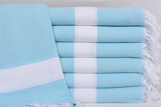 Dark Mint White Diamonds Bath Towel - 70" X 40"