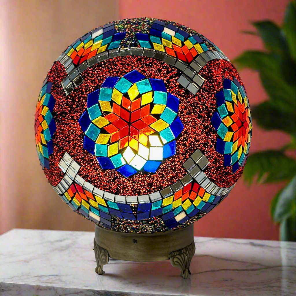 Mosaic Globe Table Lamp - 25 CM - E