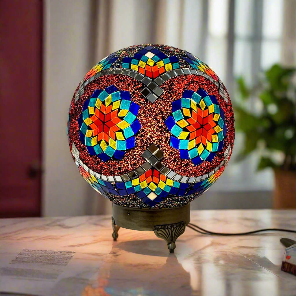 Mosaic Globe Table Lamp - 25 CM - E