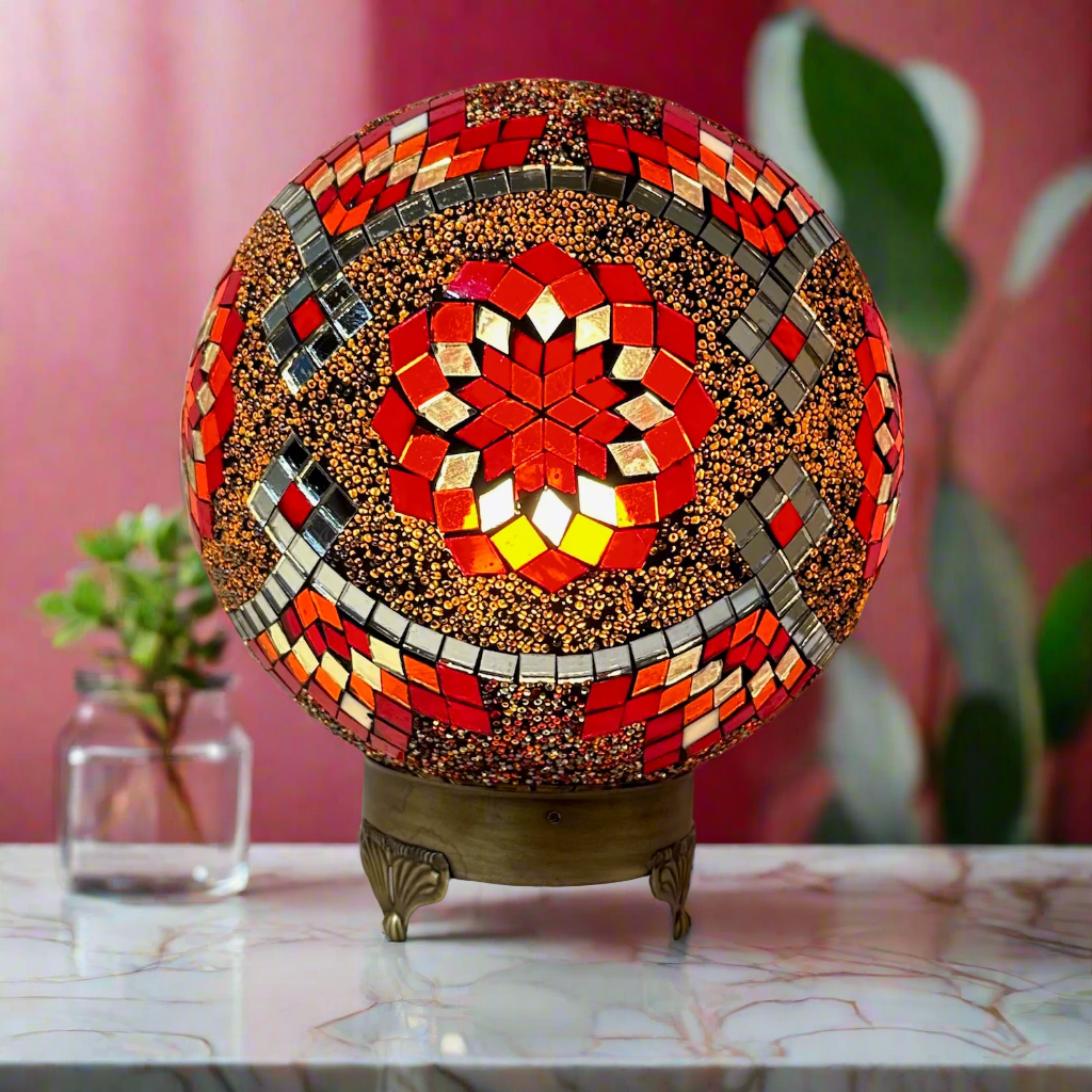 Mosaic Globe Table Lamp - 25 CM - E