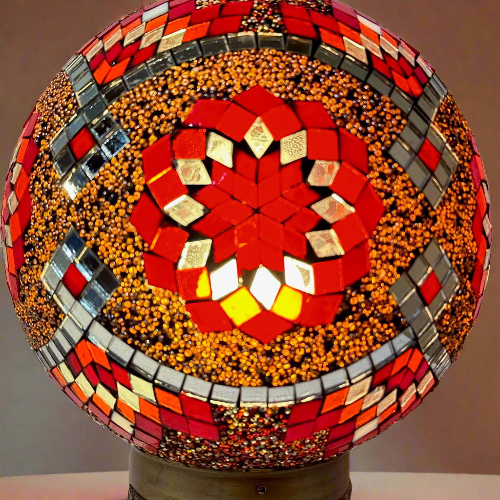 Mosaic Globe Table Lamp - 25 CM - E