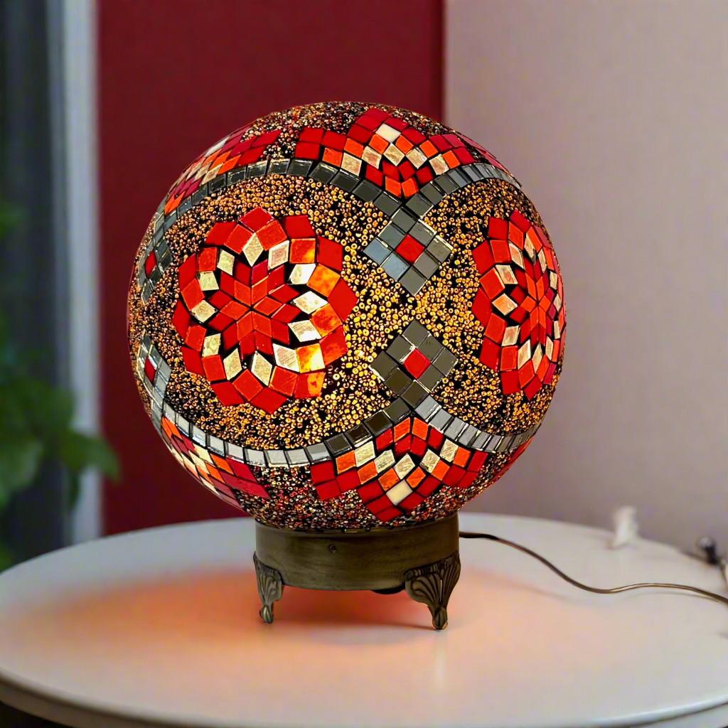 Mosaic Globe Table Lamp - 25 CM - E