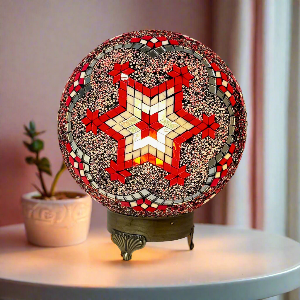 Mosaic Globe Table Lamp - 25 CM - E